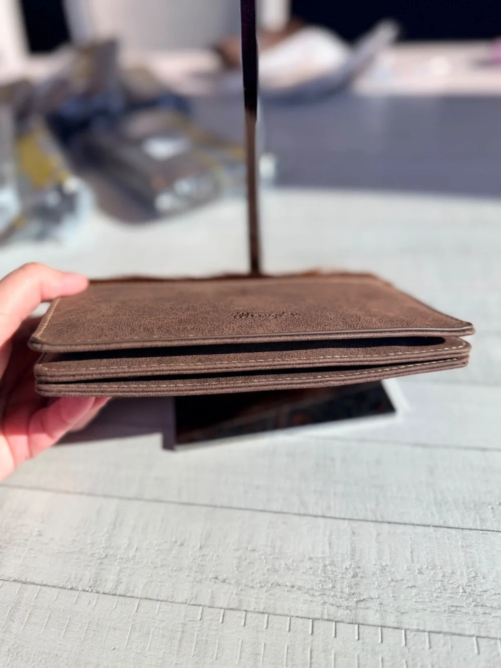Wrangler Genuine Hair-On Cowhide Wallet/Crossbody - Coffee